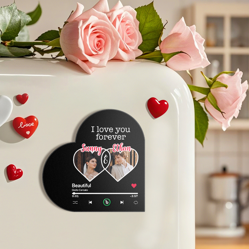 Customized Heart Shaped Music Fridge Magnets 4.0 - Personalized Christmas Gift for Couples - Image 8