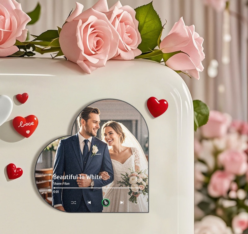 Customized Heart Shaped Music Fridge Magnets 4.0 - Personalized Christmas Gift for Couples - Image 9