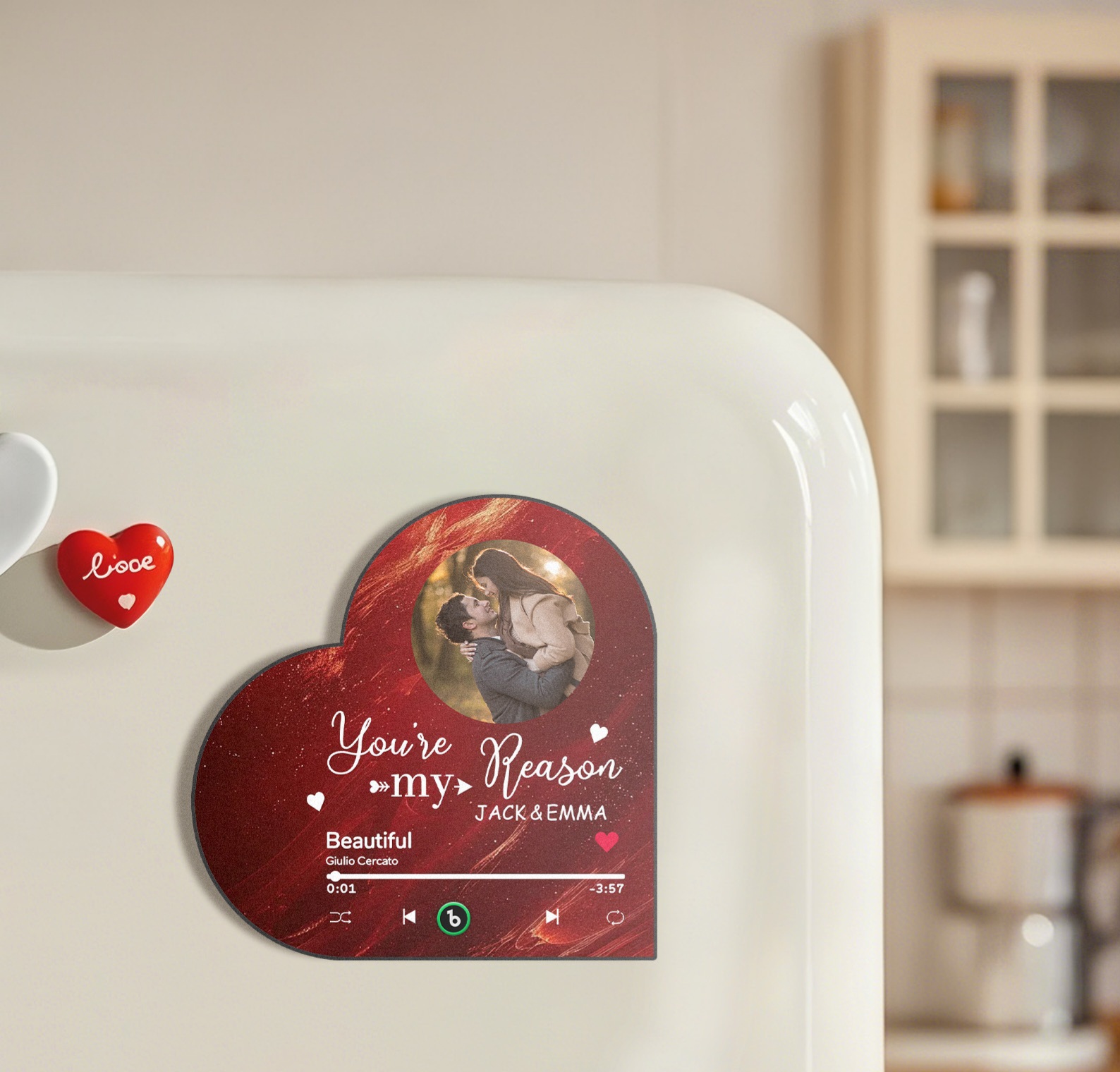 Customized Heart Shaped Music Fridge Magnets 4.0 - Personalized Christmas Gift for Couples - Image 11