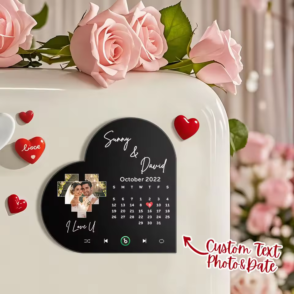 Customized Heart Shaped Music Fridge Magnets 4.0 - Personalized Christmas Gift for Couples - Image 5